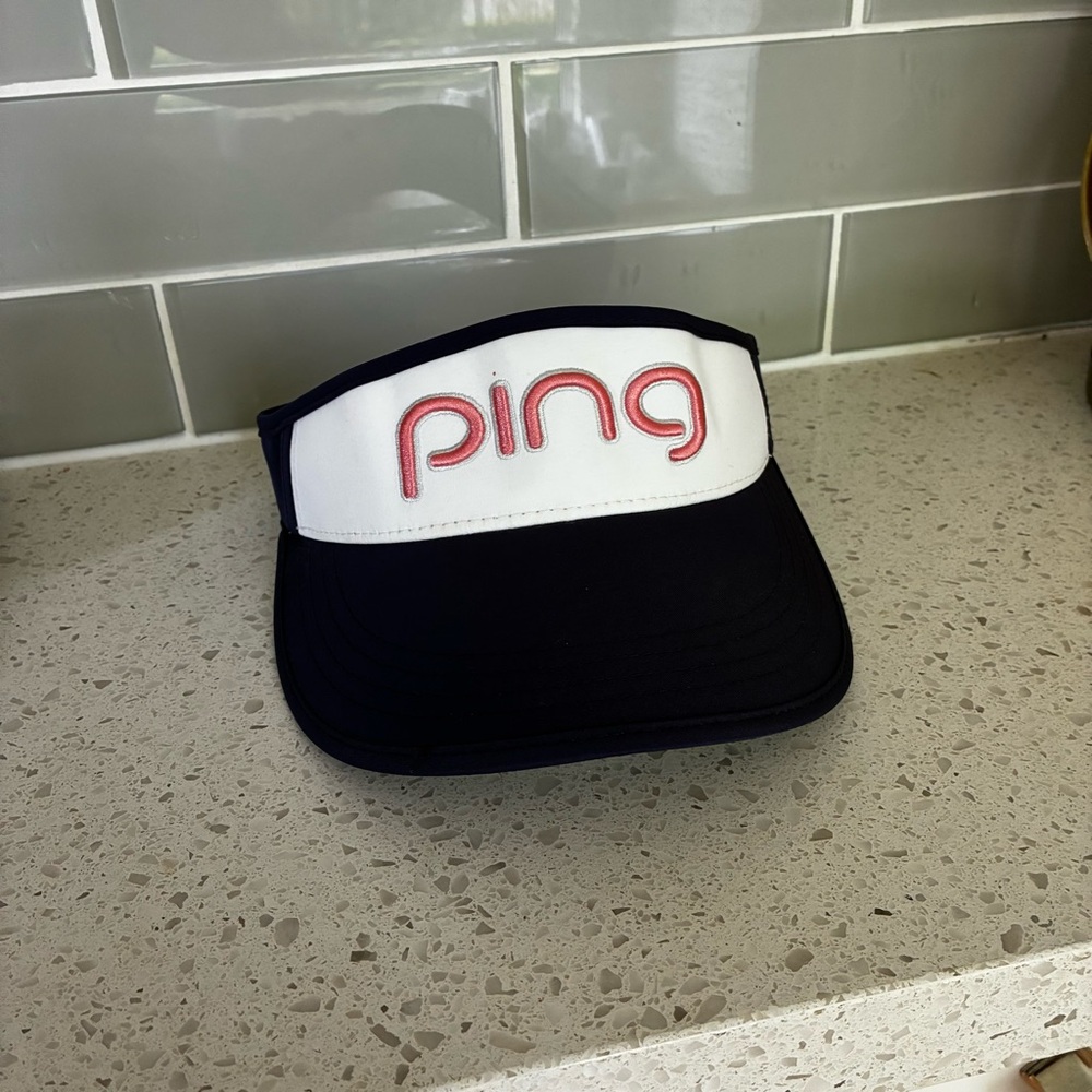 Ping Navy and White Flexfit Visor